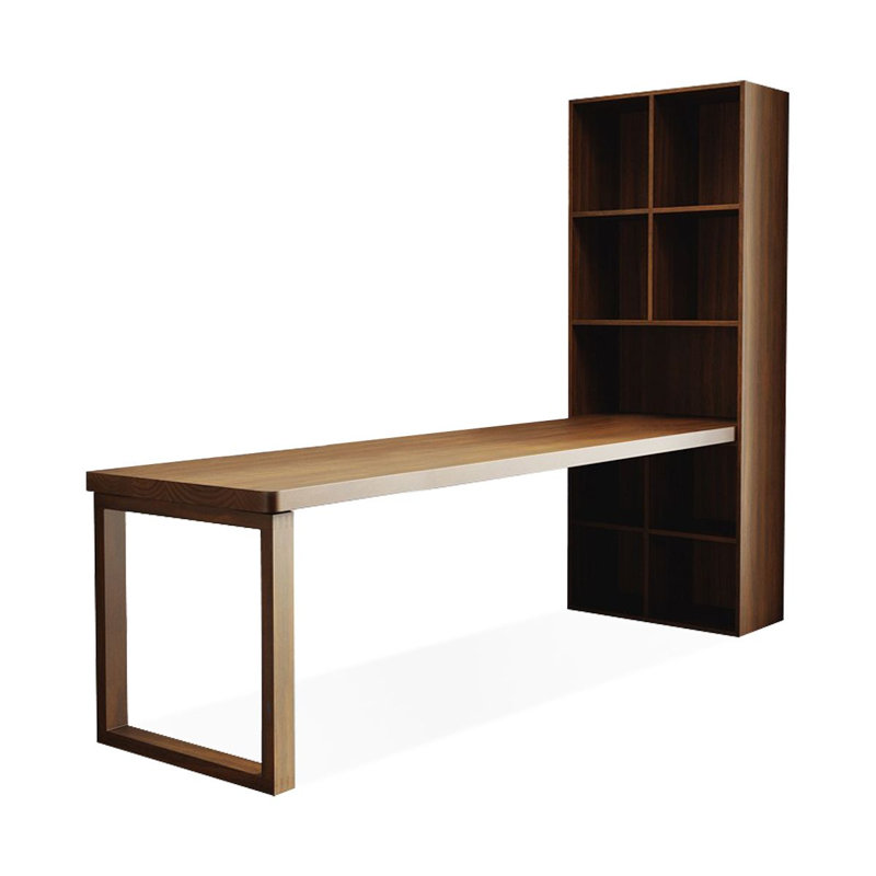 Brown Rectangular Solid Wood writing desk, 70.87" H x 94.49" W x 23.62" D, Right Hand Return