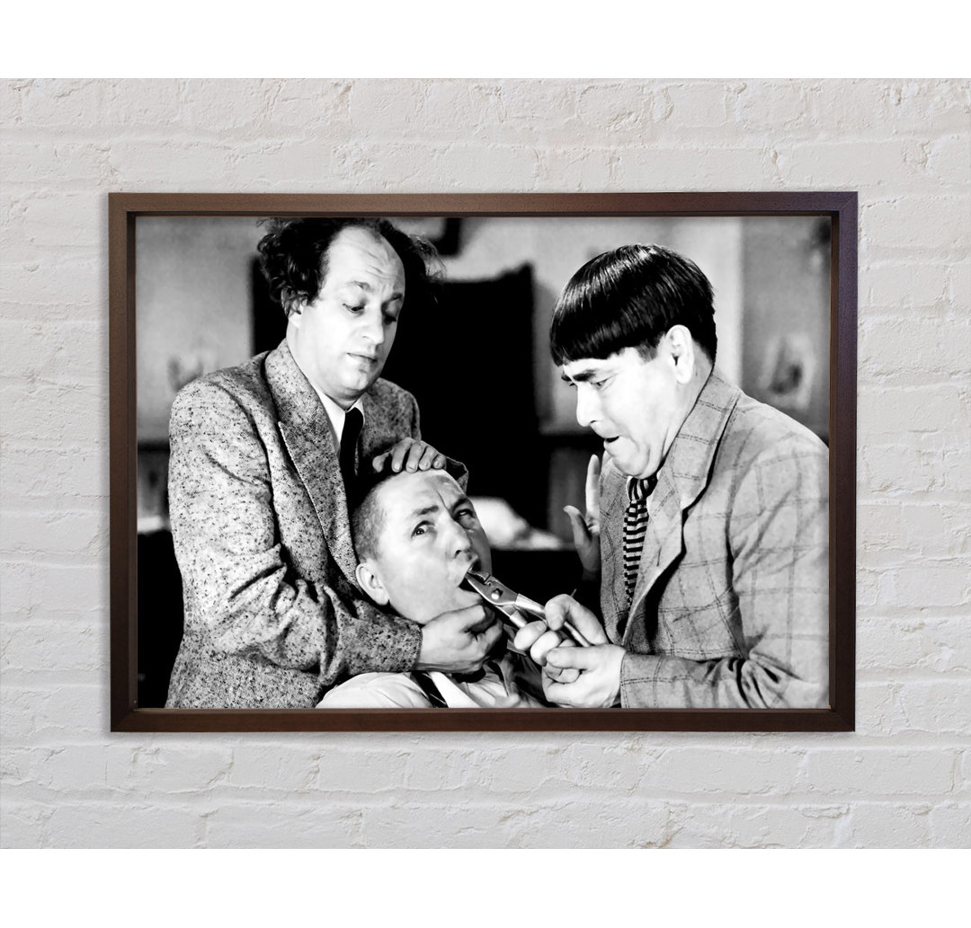 The Three Stooges Tooth Pull - Einzelner Bilderrahmen Druck auf Leinwand