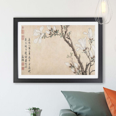 Magnolia Flowers Vo.2 by Wen Zhengming - Framed Print