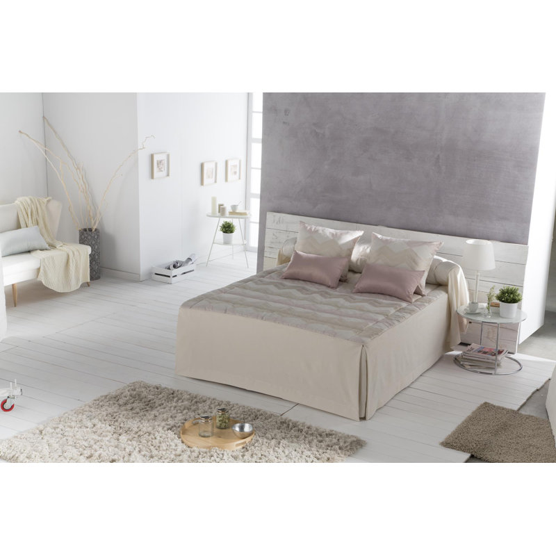 Orton Polyester No Pattern Bedspread, Pearl, 180 x 260 cm
