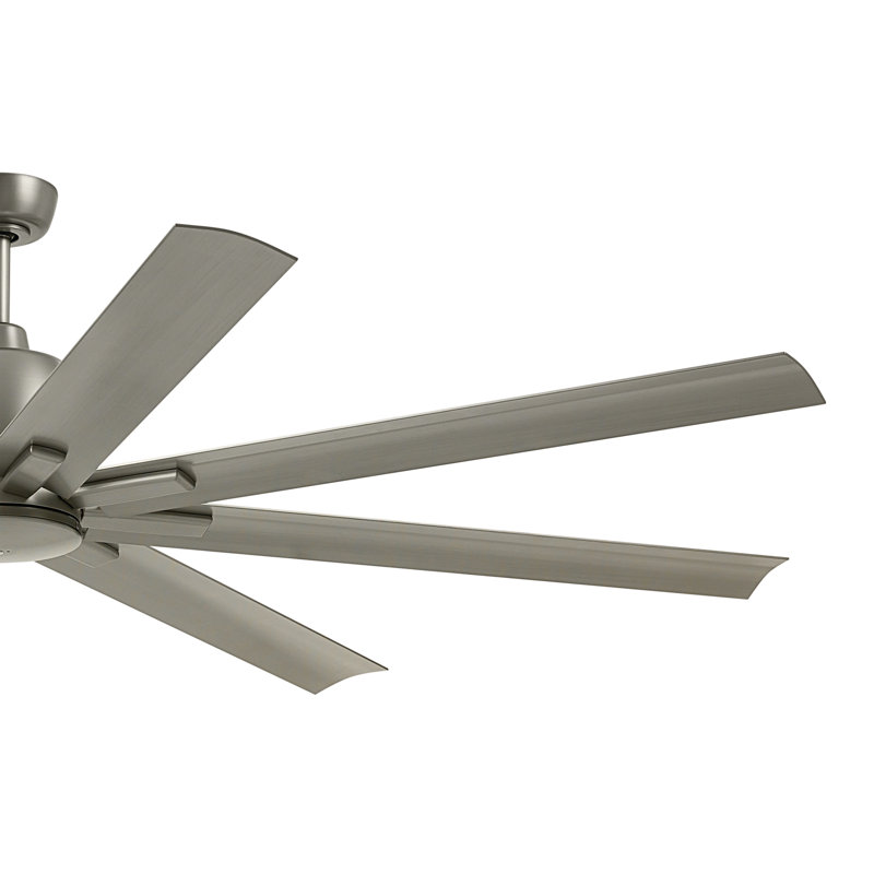 75 Inch Breda 8-Blade Ceiling Fan in Brushed Nickel with Brushed Nickel Blades, Brushed Nickel, 75"
