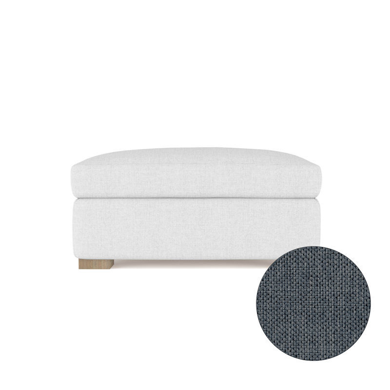 Crosby Ottoman, Plush Velvet Oyster, Dark Brown