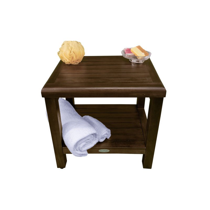 DecoTeak Outdoors Teak Side Table, 18" L x 13" W