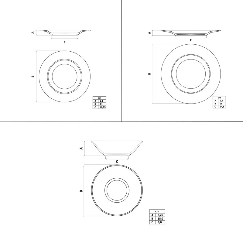 Monocroma Piece Porcelain China Dinnerware Set - Service for 4