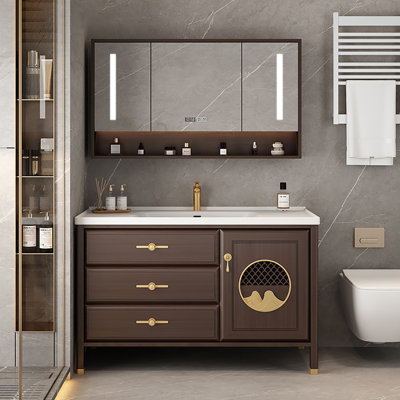 Ensemble de meuble-lavabo sur pied 43,70 po avec miroir