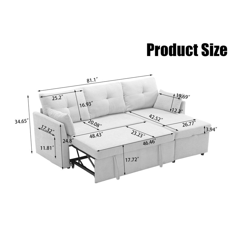 Danen Upholstered 81.1'' Sofa, Gray