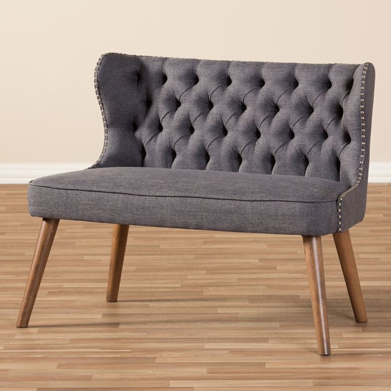 Detwiler Upholstered 40.94'' Loveseat, Dark Gray