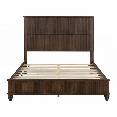 Solid Wood Bed Base with Durable Construction No Springs Required