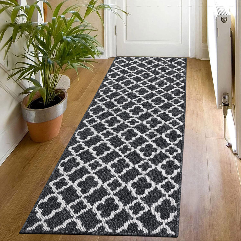 Tapis de cuisine large et long avec tapis de cuisine lavable, Noir, Tapis de couloir 2 pi x 6 pi