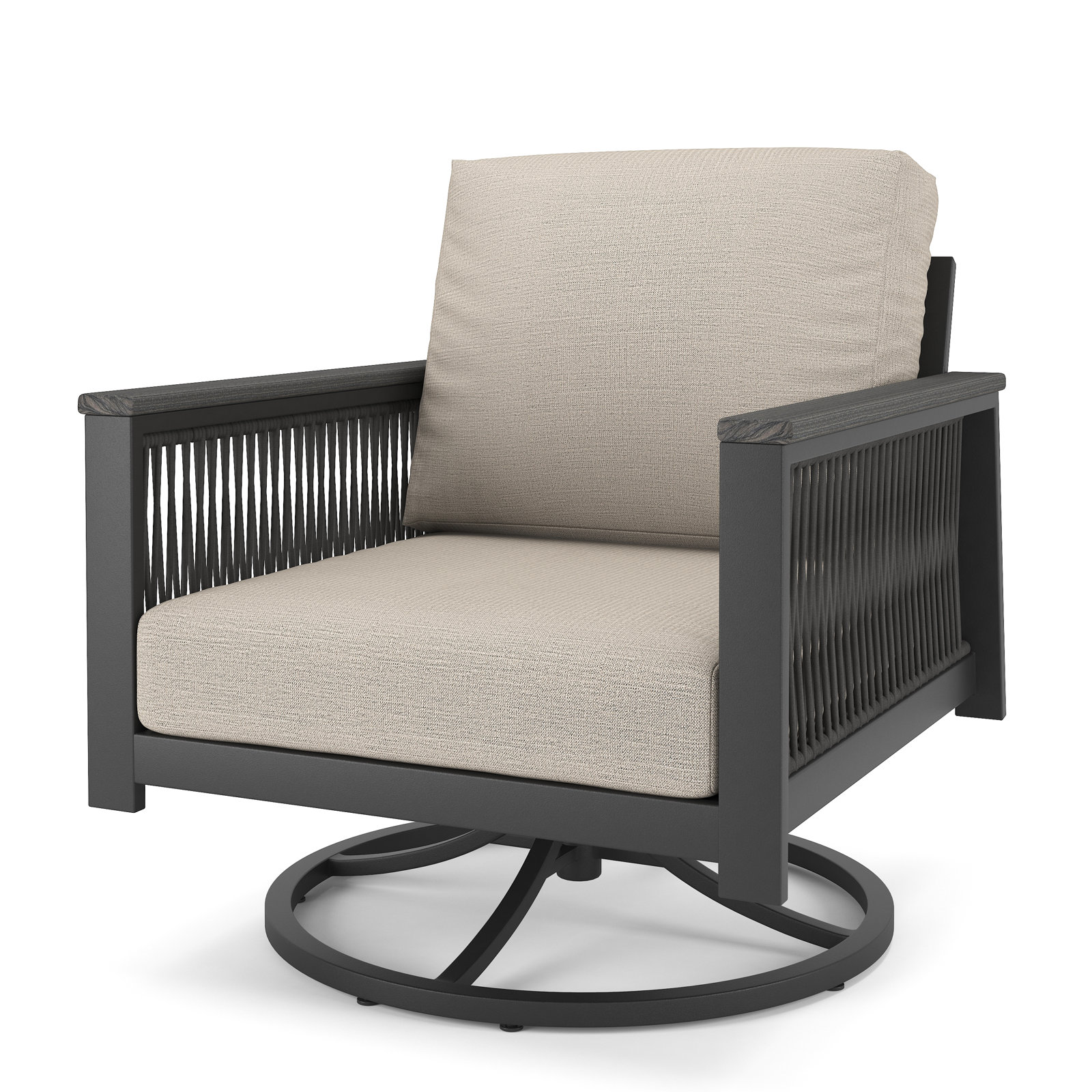 Townsend Sunbrella® Swivel Patio Rocking Chair, Cast Silver Sunbrella®