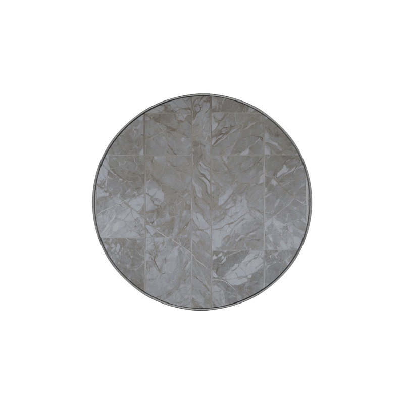 Tapis gris lavable à la machine, Rond 4 pi