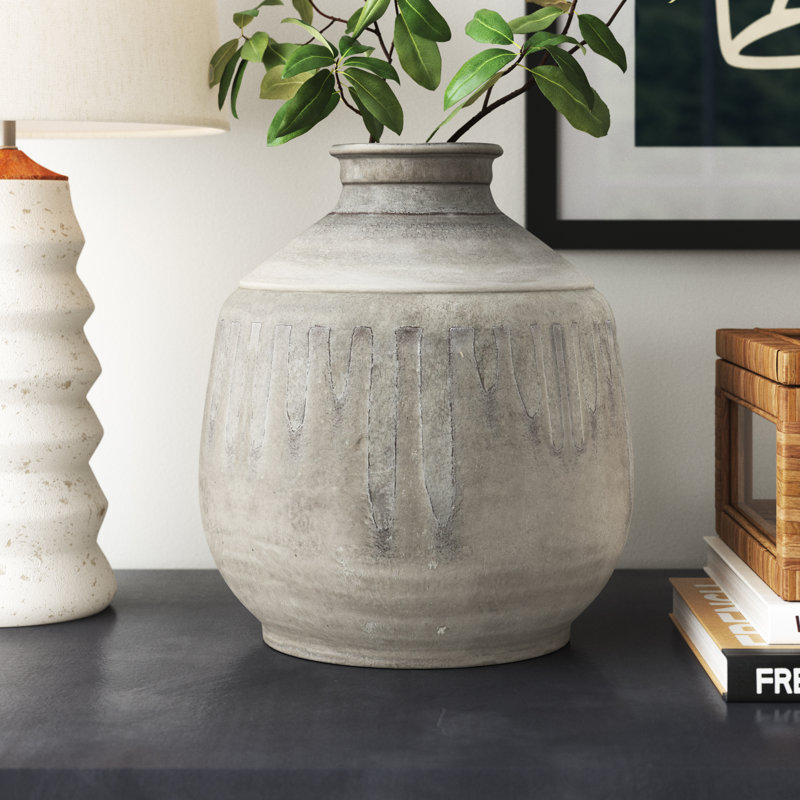 Terracotta Vase with 2-Tone Reactive Glaze