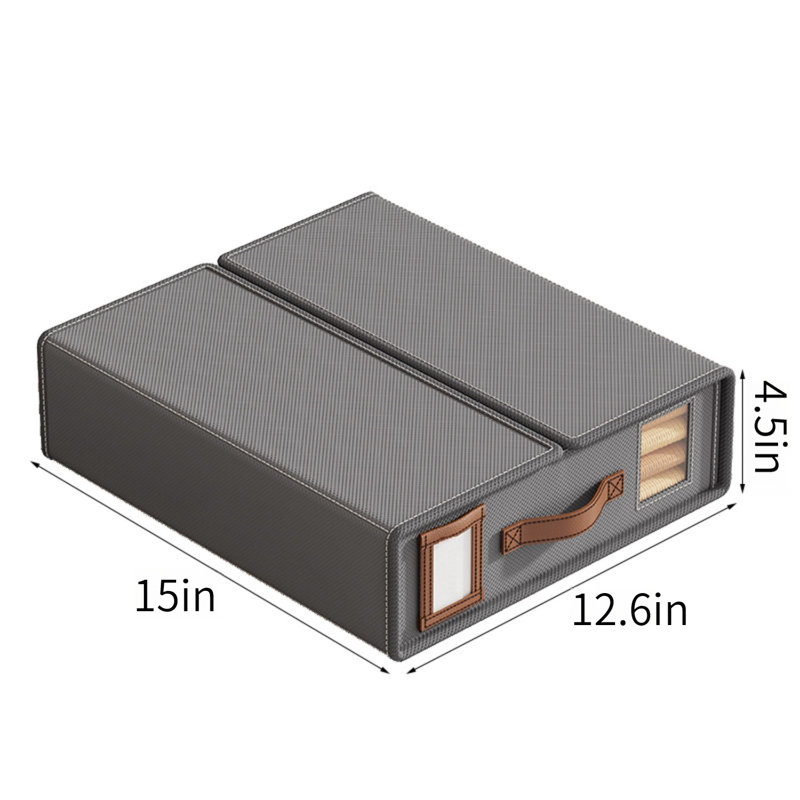 Boîte de rangement pliante avec fenêtre, Gris