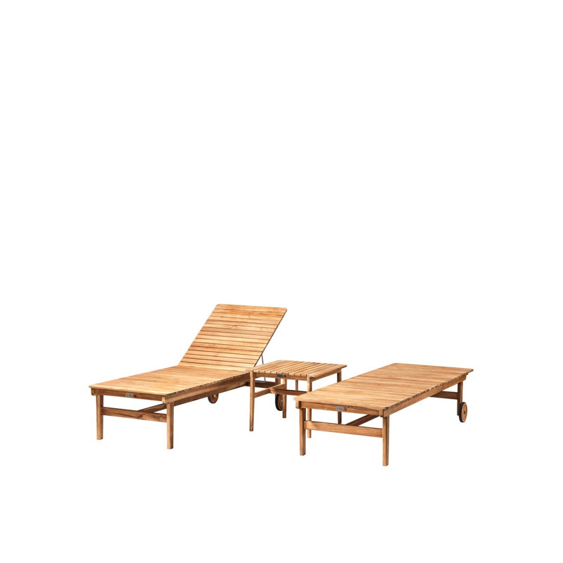 Sammen Outdoor Teak Chaise Lounge
