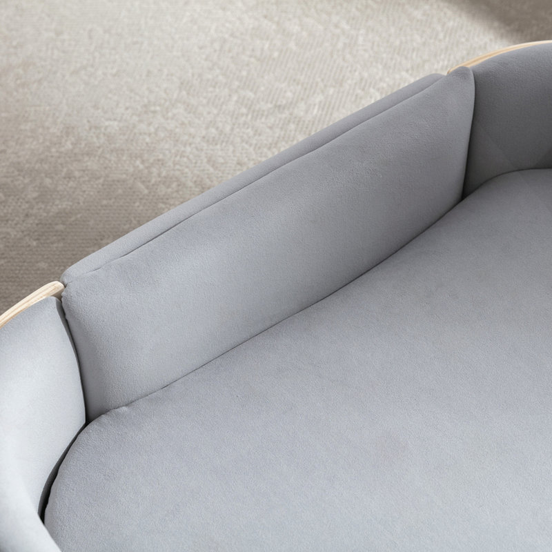 Petit lit pour chien de style scandinave, Gris clair / naturel, Petit (H 9,84 po x l 26,38 po x P 16,14 po)