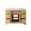 Meuble-lavabo en bois massif l 48 po x H 35 po avec comptoir en quartz blanc Carrera résistant aux taches et lavabo simple