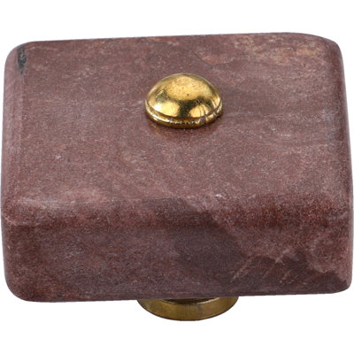 Oceanside 1-1/2 in. Square Marble Cabinet Knob