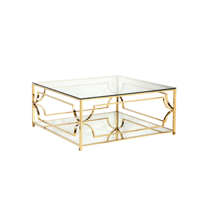 Edward Coffee Table, High Polish Gold