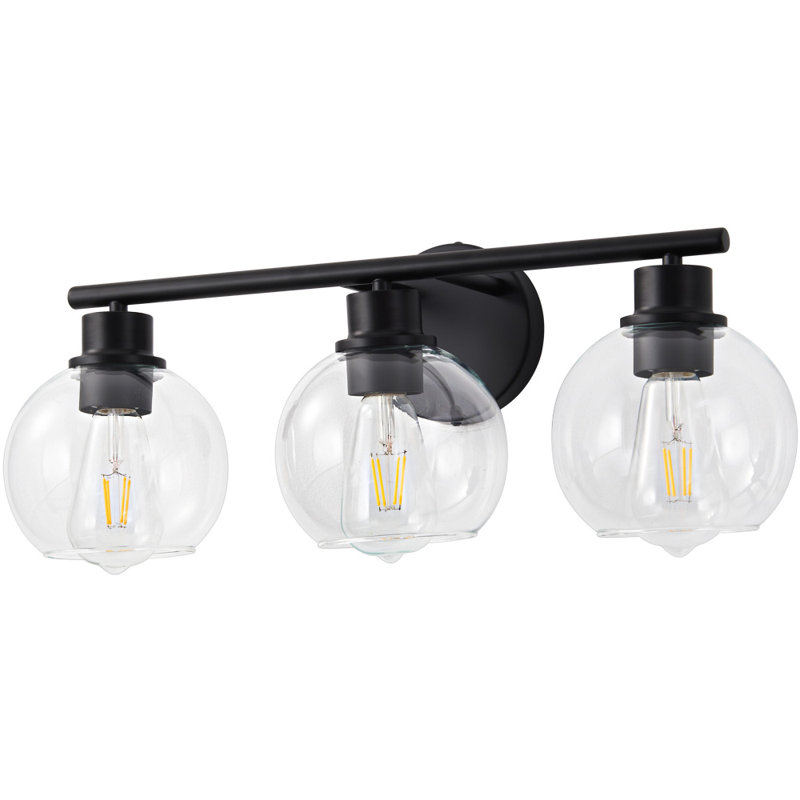 Aanay Dimmable Bathroom Vanity Light, 3, Matte Black