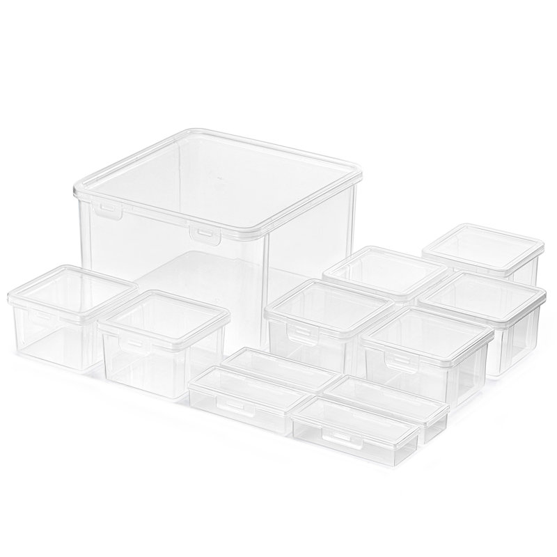 Sorbus Storage Set with Secure Lids - Clear Stackable Plastic Bins - 12 Pack,  Set of 12