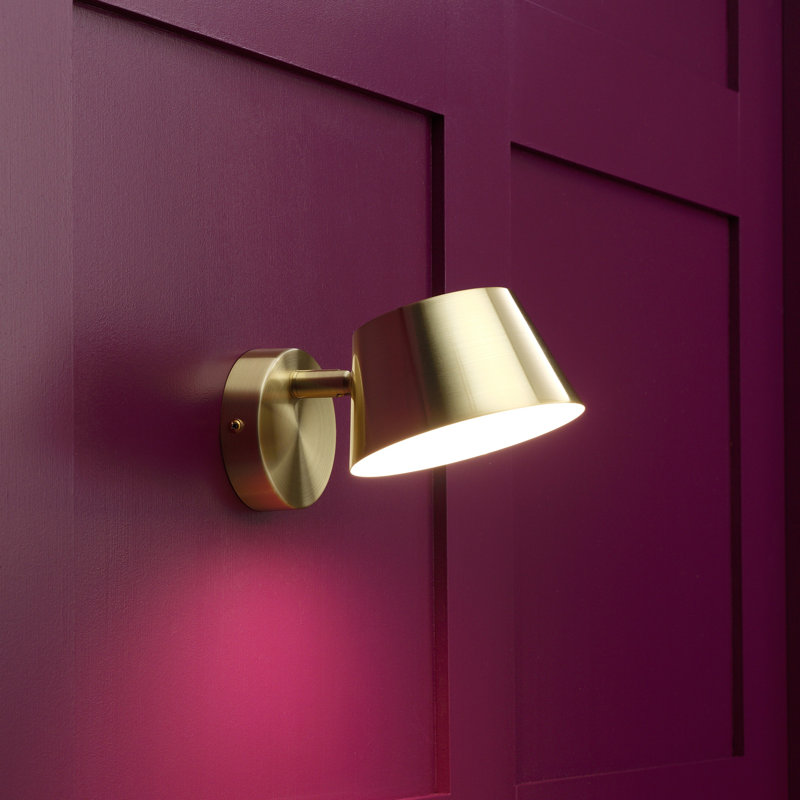 Aluminium LED Armed Sconce, Brass