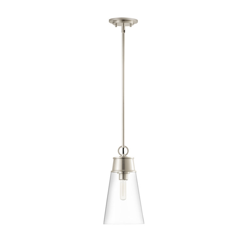 Bertina 1 - Light Single Pendant, Brushed Nickel, 96.25" H x 7.5" W x 7.5" D