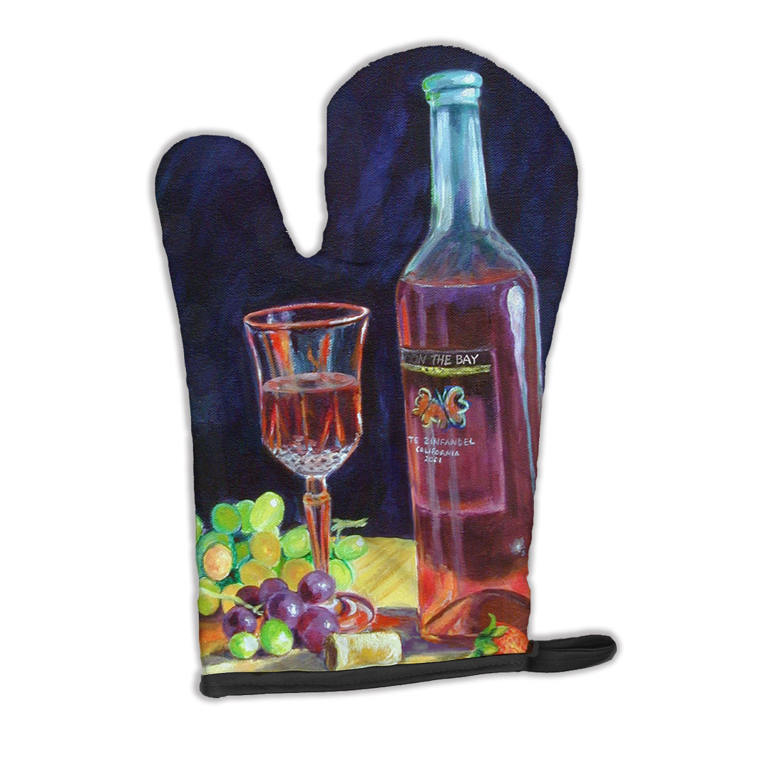 Caroline's Treasures Wine Bottle And Glass Polyester Oven Mitt Caroline's Treasures