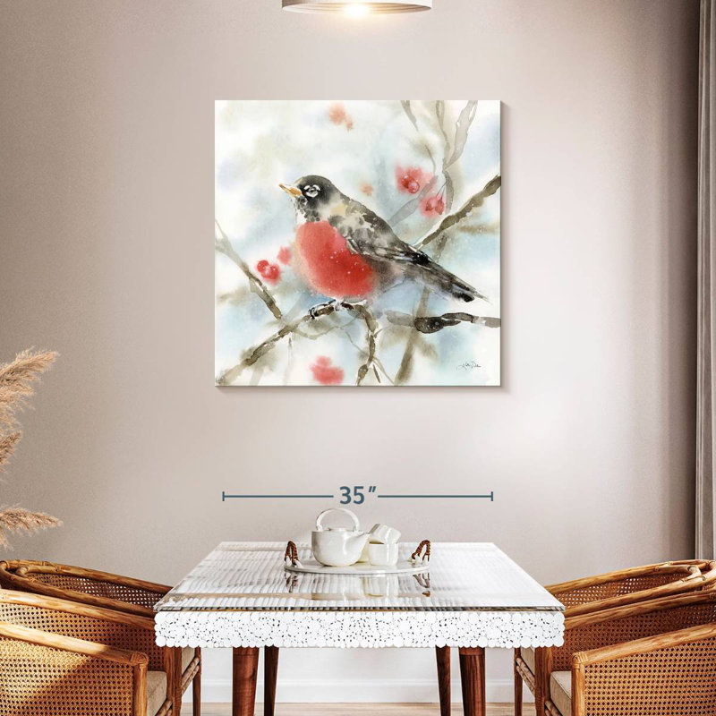 Brampt Perched Winter Robin, 36" H x 36" W