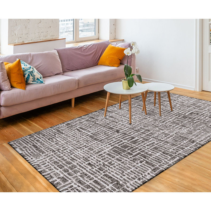 Finkelstein Wool Plaid Indoor Rug, Rectangle 3'6" x 5'6"