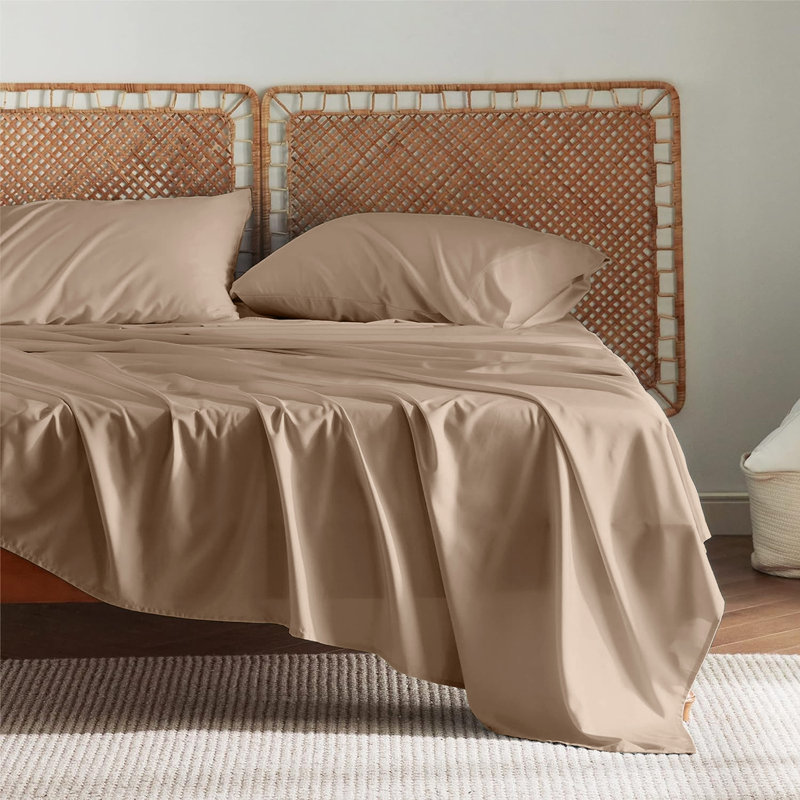 200 Thread Count Egyptian-Like Cotton Flat Sheet – Breathable, Soft and Wrinkle-Free, Single (3'), Beige
