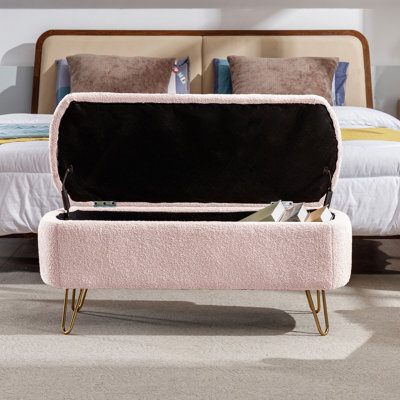 Banc rembourré en fausse fourrure