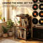 Support pour tourne-disque avec rangement en vinyle, grande table de rangement pour 180 albums, support de rangement pour disque vinyle avec chargeur USB intégré, table d'appoint multifonctionnelle et tablette pour le salon, modèle brun rustique de qualité supérieure-132494173