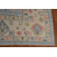 Tapis géométrique bleu Oushak 9 x 13