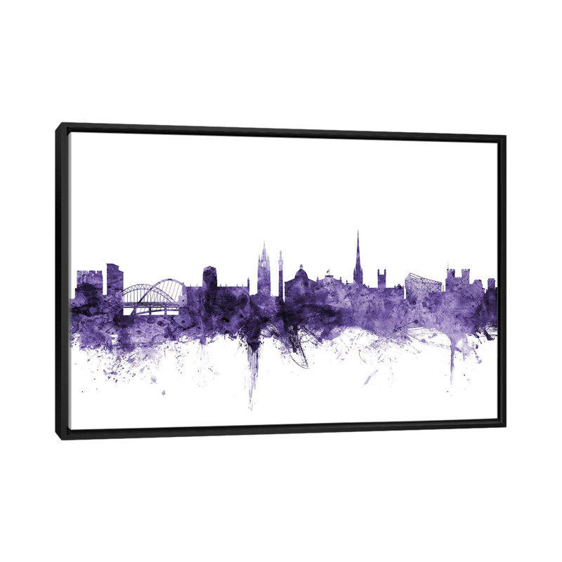 «Newcastle, England Skyline» par Michael Tompsett, impression sur toile tendue, H 18 po x l 26 po x P 1,5 po, Pas de tapis