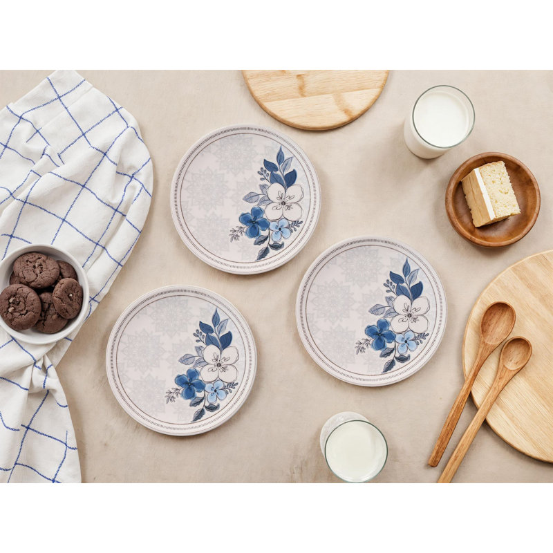 Ensemble d'assiettes à dessert élégantes (6 pièces), 100% céramique, 7,6 x 7,6 x 0,8 pouces | Va au lave-vaisselle et au micro-ondes | Parfait pour servir des gâteaux, des pâtisseries et des desserts | Ajout élégant à votre collection de vaissel