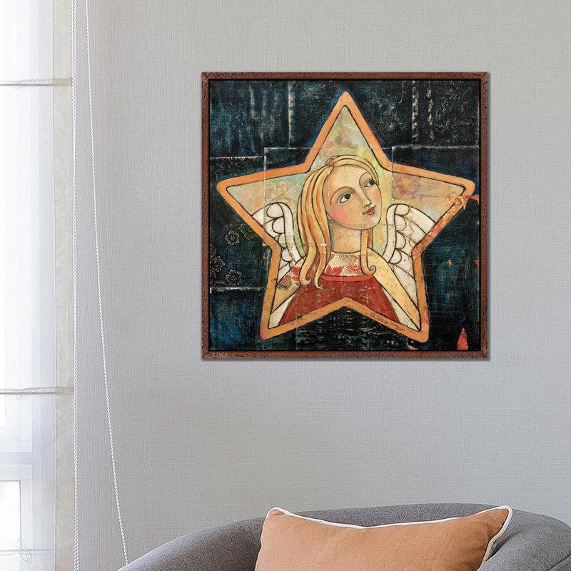 Closer To Heaven by Teresa Kogut - Painting on Canvas, 66.04 cm H x 66.04 cm W, Classic Brown Wood Framed
