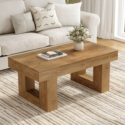 42" Farmhouse Coffee Table, Rustic Coffee Tables For Living Room