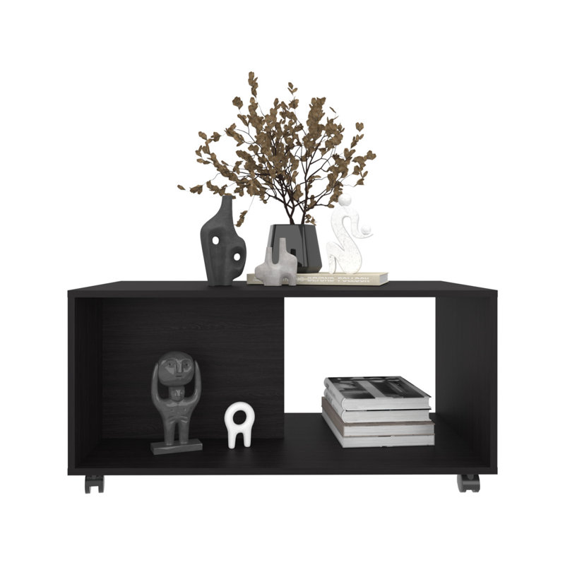 Patrick 36" Wide Coffee Table, Mobile, One Shelf, Rectangular