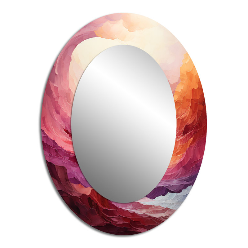 Coloré arc-en-ciel coloré II - miroir mural ovale traditionnel, 40 po x 30 po