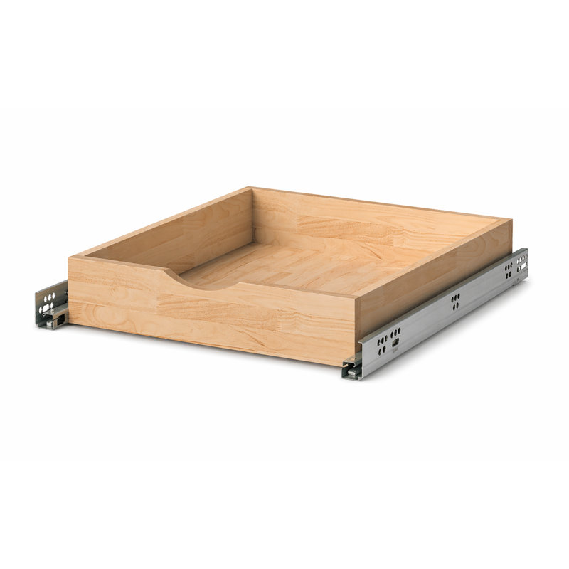  Boîte-tiroir en bois naturel prête à assembler pour armoire inférieure W18 ", H 4 po x l 14 po x P 21 po