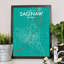 Saginaw City Map - No Frame Print-1644252430