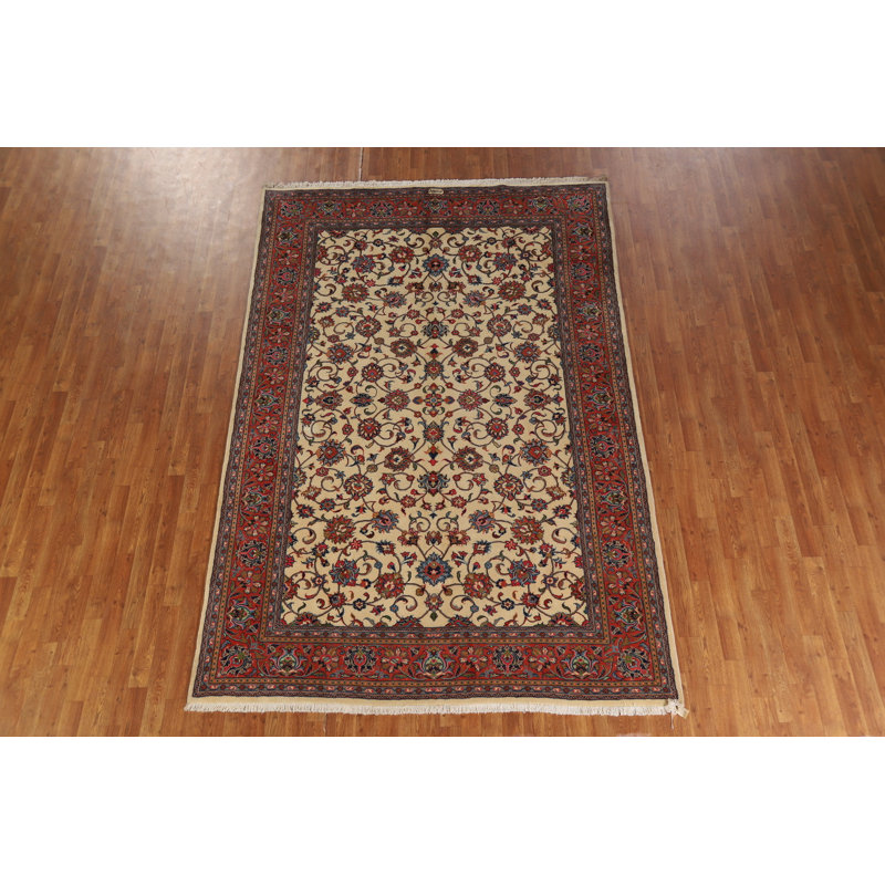 Tapis traditionnel floral fait à la main 7 x 10