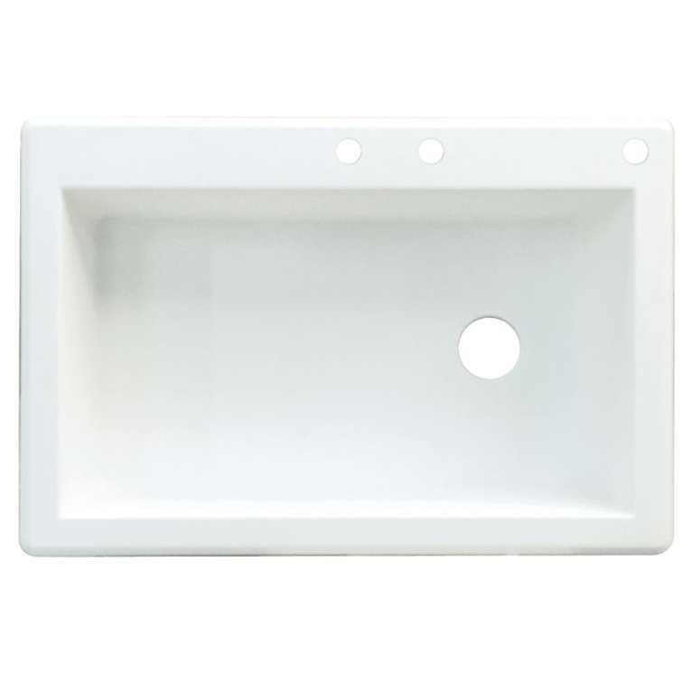 Radius 33'' L Drop-In Single Bowl Granite Kitchen Sink