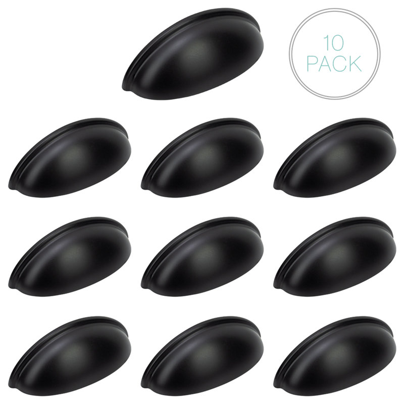3" Center Cup/Bin Pull Multipack, Matte Black