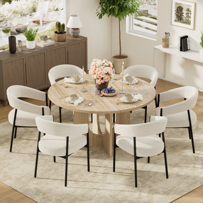 Ensemble de table de salle à manger 47 po avec fauteuil, table de cuisine minimaliste avec base à double piédestal et chaises pour petits espaces