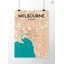 Melbourne City Map - No Frame Print-1069776533