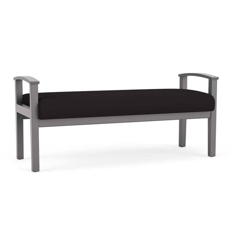Banc en bois massif Amherst, Étain, Visite libre noire