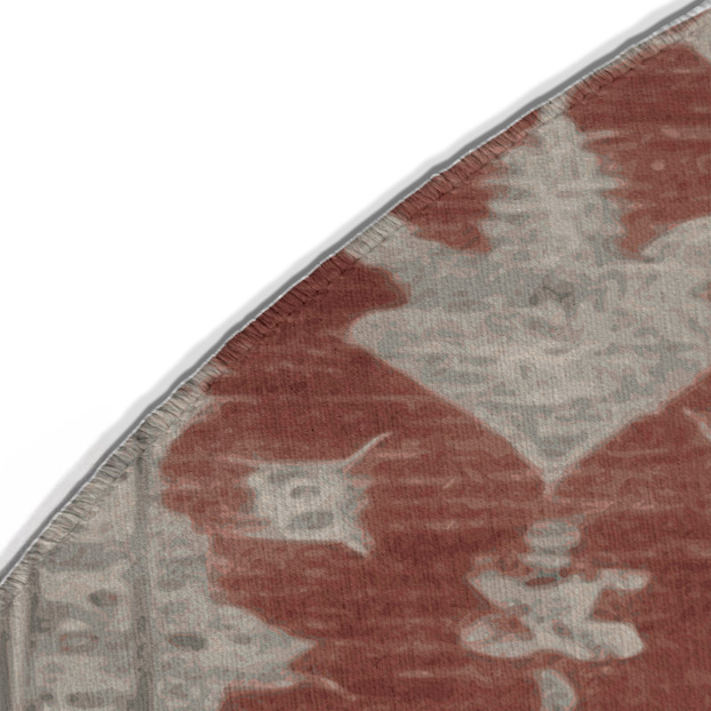 Tapis d'intérieur et d'extérieur surteint beige, Rond 5 pi
