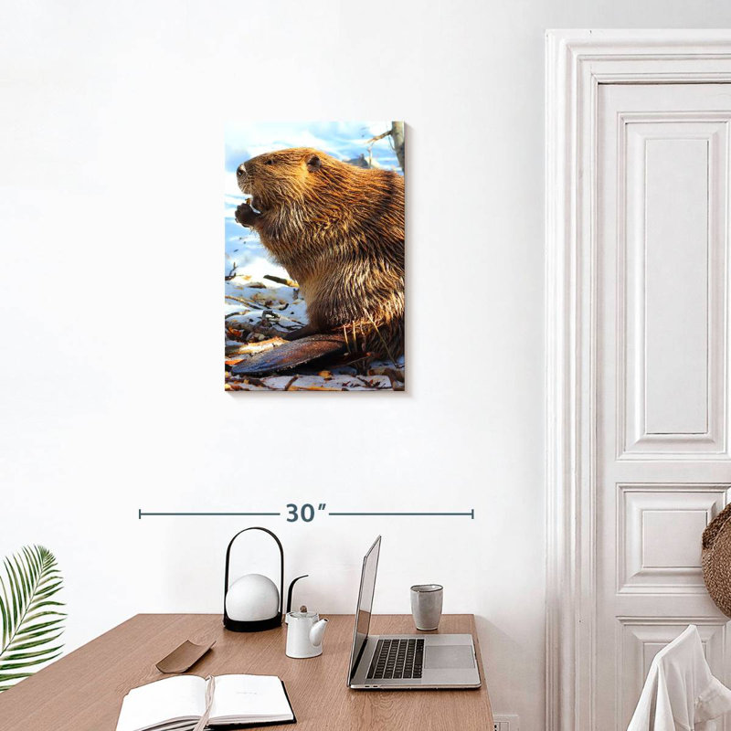 Brampt Beaver In Winter, 24" H x 16" W