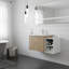 Salle de bain murale avec lavabo, porte à fermeture en douceur et petites tablettes de rangement-2085782163